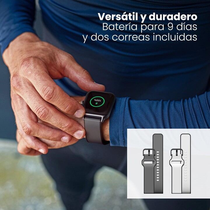 SPC Smartee Duo Pro, GPS, 1.78 AMOLED Screen, Bluetooth Calls, 9-day battery, 100 Sports, 2 Straps Included
