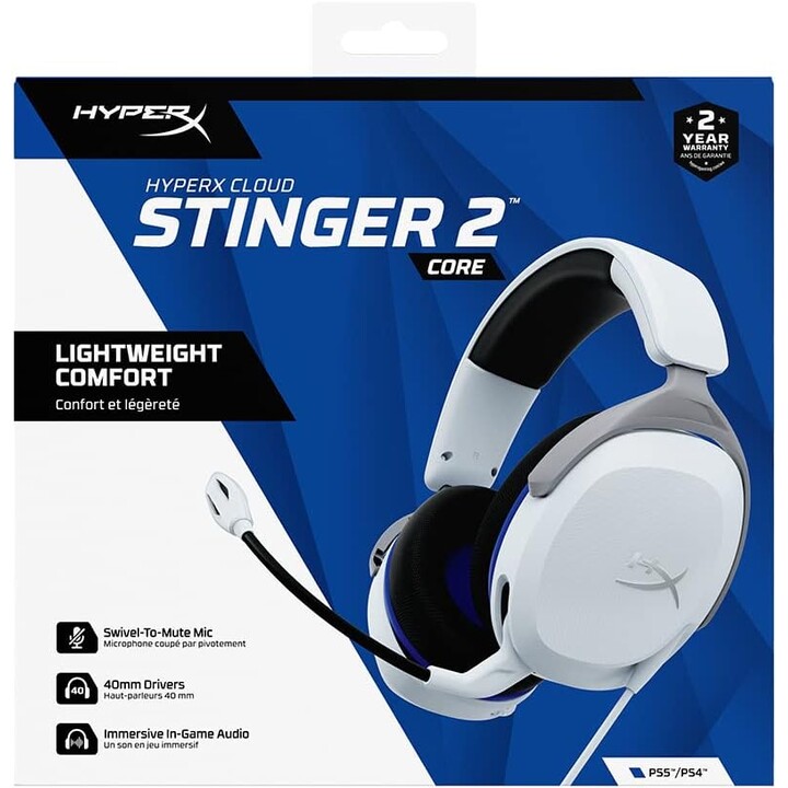 Cuffie da gioco Hyperx Cloud Stinger 2 Core, Ps, bianche