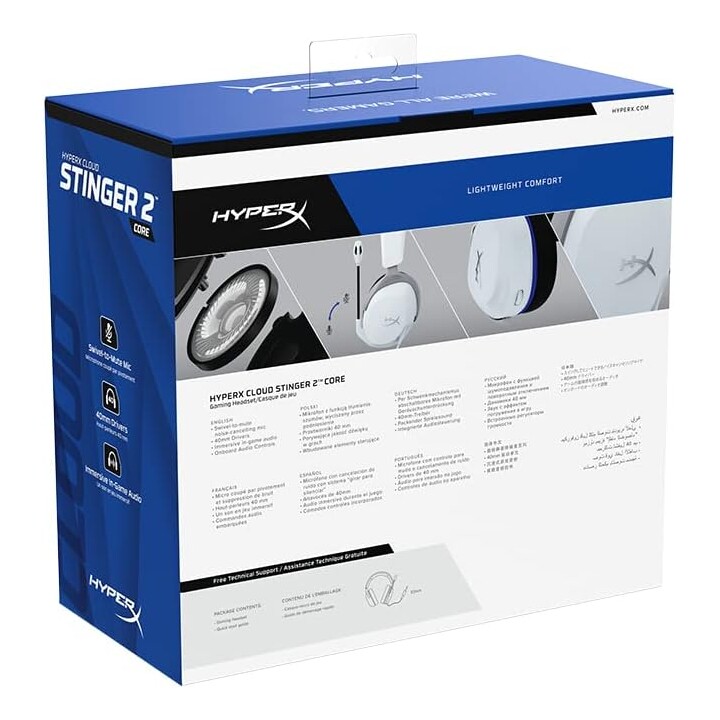 Casque de jeu Hyperx Cloud Stinger 2 Core, PS, blanc