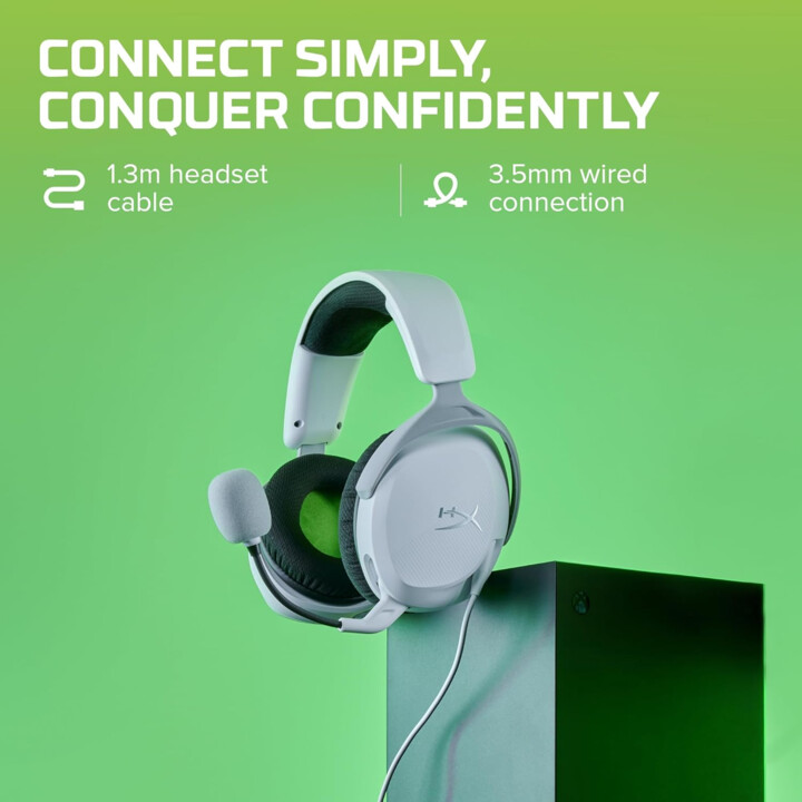 Hyperx Cloudx Stinger 2 auriculares de juegos principales con controladores de 40 mm, blanco
