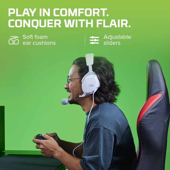 Hyperx Cloudx Stinger 2 auriculares de juegos principales con controladores de 40 mm, blanco