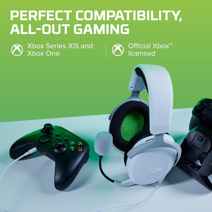 Hyperx Cloudx Stinger 2 Core Gaming Headset com drivers de 40 mm, branco