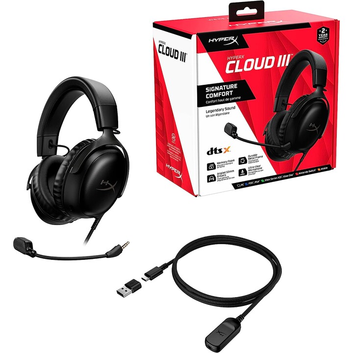 Fones de ouvido para jogos Hp Hyperx Cloud III (preto)