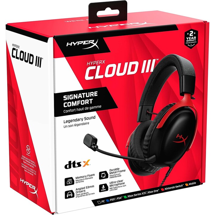 Hp Hyperx Cloud Iii - Auriculares Gaming (negro-rojo)