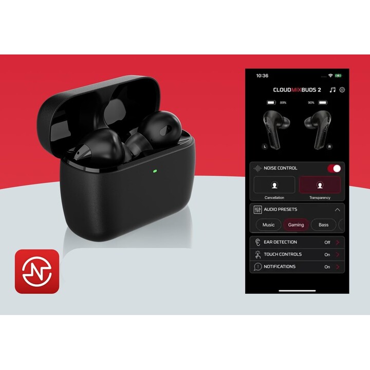 Hyperx Cloud Mix Buds 2 Annulation du bruit True Wireless Earbuds Bluetooth Ultra Low