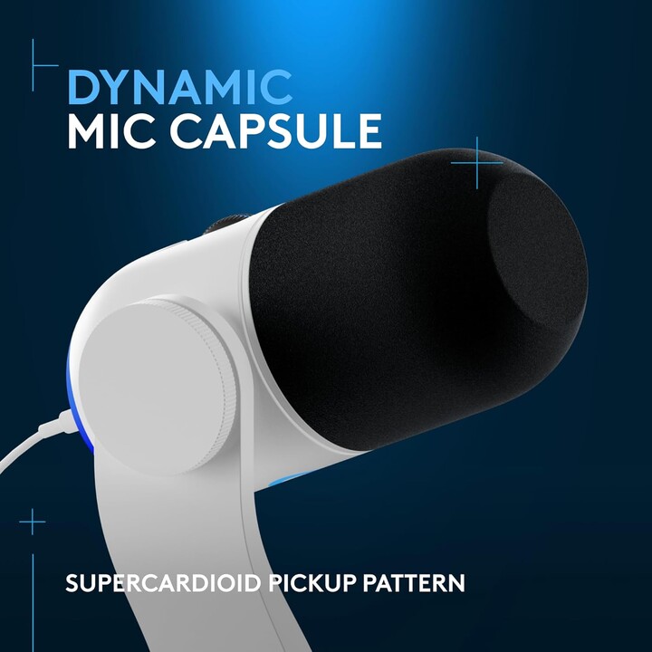 Logitech Yeti GX Dynamisches RGB-Gaming-Mikrofon mit LIGHTSYNC – OFF WHITE – EMEA28-935