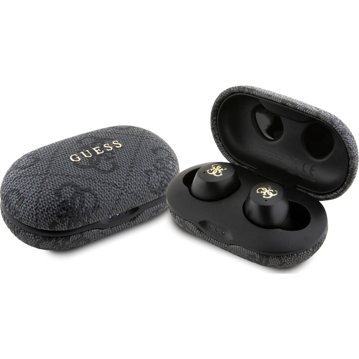 Auricular inalámbrico Guess 4G / TWS / Cancelación de ruido / Bt 5.3 / 300 mAh / Negro / GUTWSP4EGK
