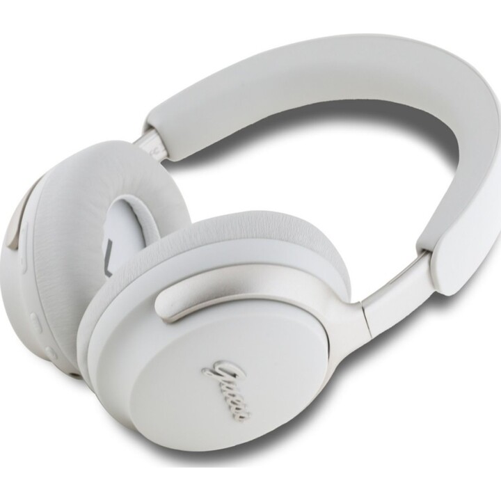 Auricular diadema inalámbrico Guess 4G / Cancelación de ruido activa y ambiental / Bt 5.3 / 300 mAh / Blanco / GUBHC22PSFCSME