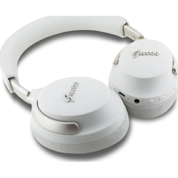 Auricular diadema inalámbrico Guess 4G / Cancelación de ruido activa y ambiental / Bt 5.3 / 300 mAh / Blanco / GUBHC22PSFCSME