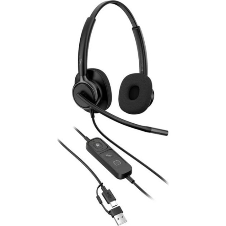 Auriculares Poly Mission 425 Classic con cable USB-C y cancelación de ruido, negros