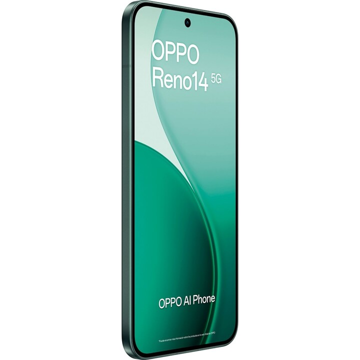 Oppo Reno14 5G, 12GB 512GB, 6.59 AMOLED, 50MP, IP69, fast charging, 80W, Luminous Green