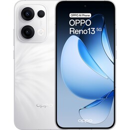 OPPO Reno13, 5G Smartphone with AI, 12GB/256GB, 6.6 120Hz AMOLED 1.5K 50MP IP69 5,600mAh 80W, White