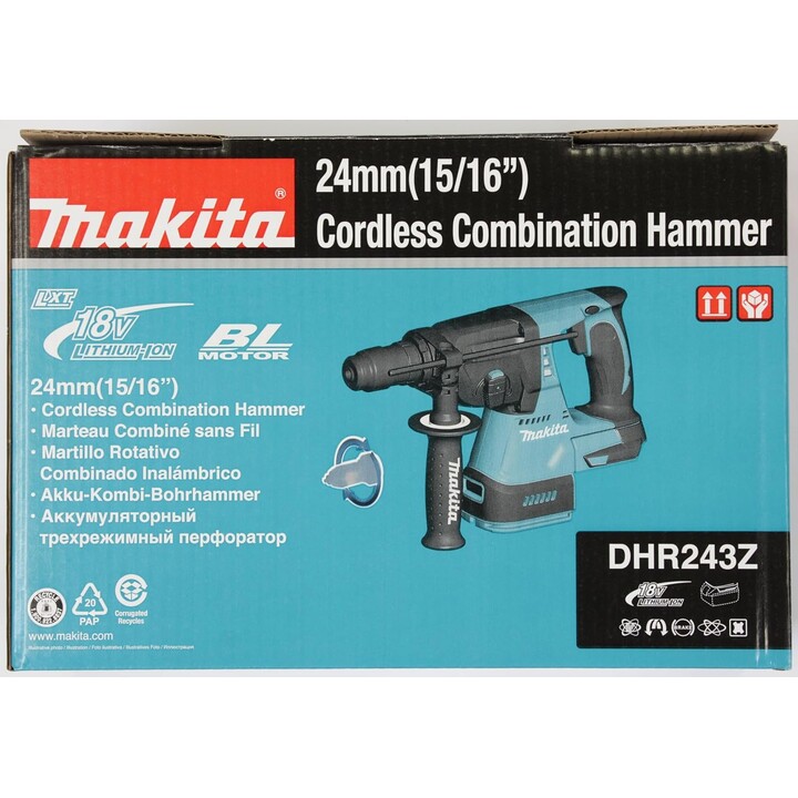 Makita DHR243Z, marteau combiné sans fil (sans batterie/chargeur, 18 V)