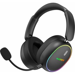 HATOR Phoenix 2 Wireless Headset, Wireless and Wired Gaming Headset, USB Type-C / USB Type-A Bluetooth, Black