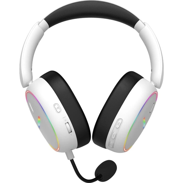 Cuffie wireless HATOR Phoenix 2, cuffie da gioco wireless e cablate, Bluetooth USB Type-C / USB Type-A, bianche