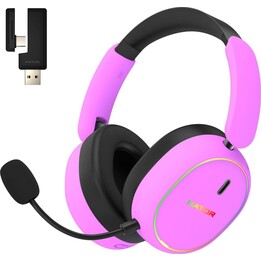 Auriculares inalámbricos para juegos Hator Phoenix 2, color morado.