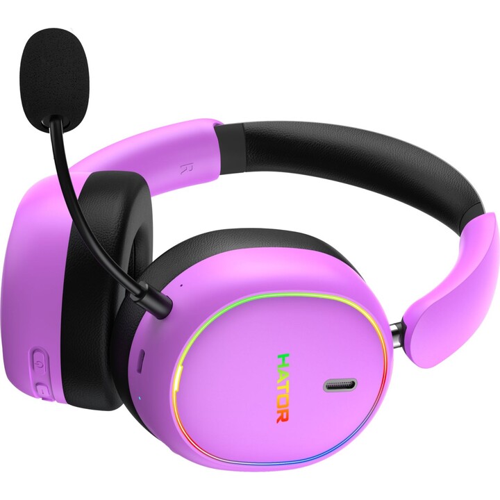 Cuffie da gaming wireless Hator Phoenix 2, viola.