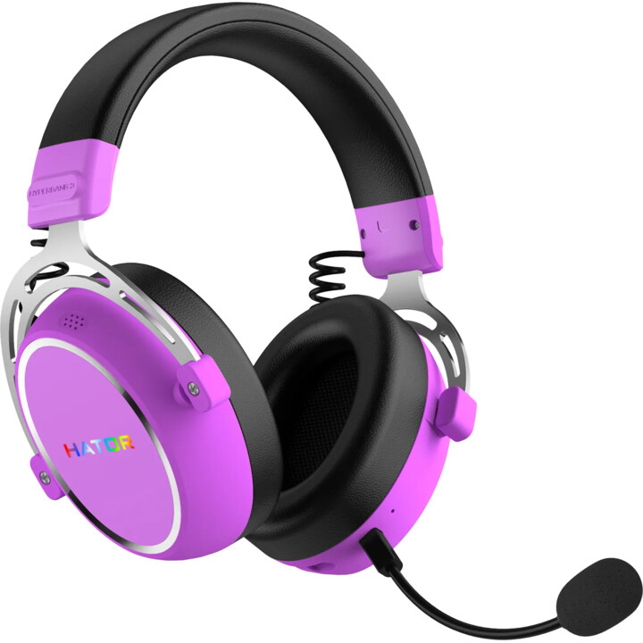 HATOR Hypergang 3 Wireless Gaming Headset, Wireless Headset, USB Type-C / USB Type-A Bluetooth, Violet