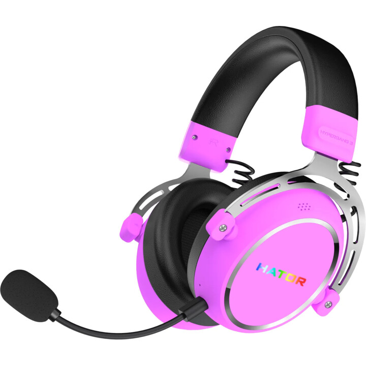 Cuffie da gioco wireless HATOR Hypergang 3, cuffie wireless, Bluetooth USB Type-C / USB Type-A, viola