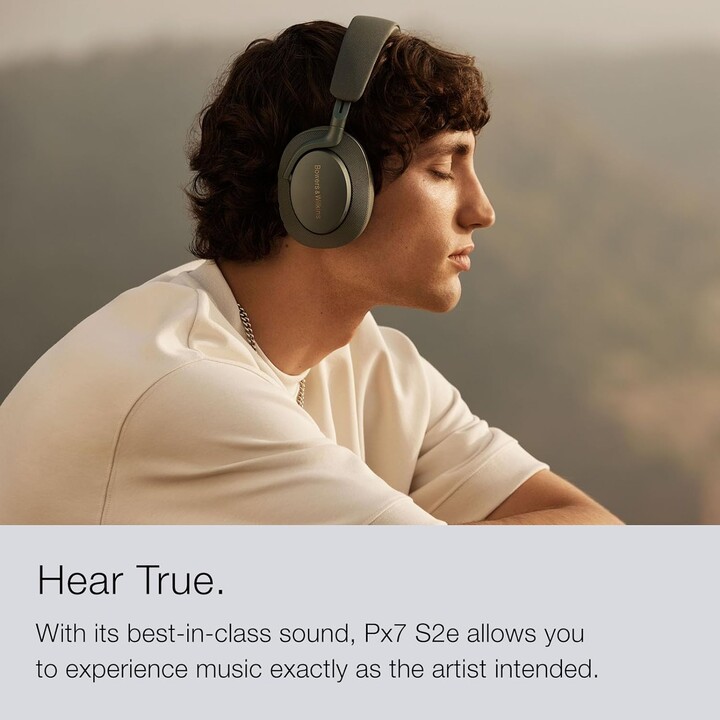 Bowers & Wilkins PX7 S2e, auriculares inalámbricos supraaurales con cancelación de ruido y carga rápida y adaptativa Qualcomm ap
