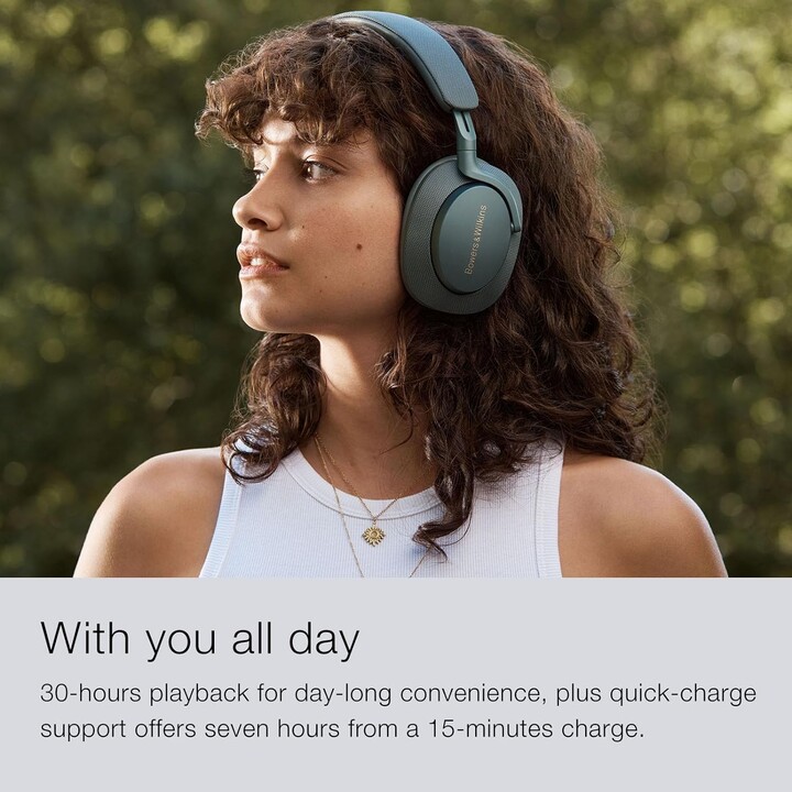 Bowers & Wilkins PX7 S2e, Over-Ear Noise Cancelling Wireless Headphones with Qualcomm aptX™ Adaptive & Fast Charging, Cloud Gray