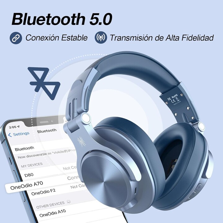 OneOdio Fusion A70 Azul – Bluetooth-Kopfhörer