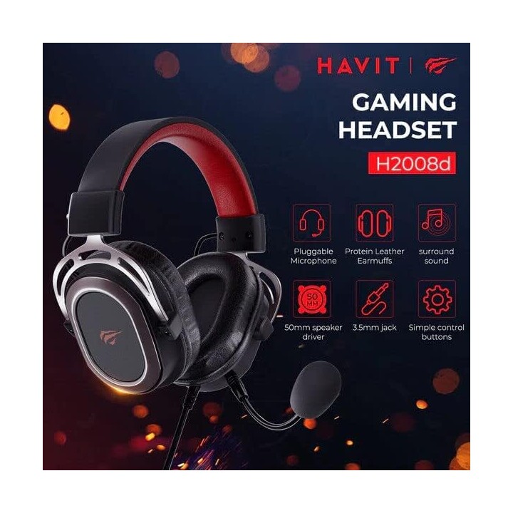 Aurione da gioco Havit H2008D con mini-jack e fascia cablata