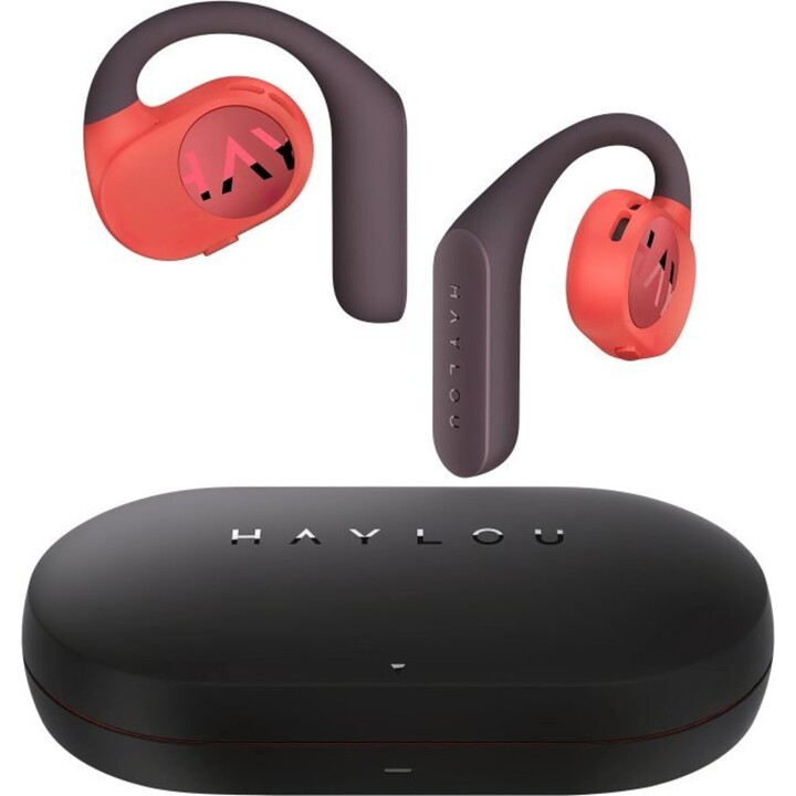 Haylou PurFree OW01 Negro/Rojo - Auriculares de Conducción Ósea y Bluetooth
