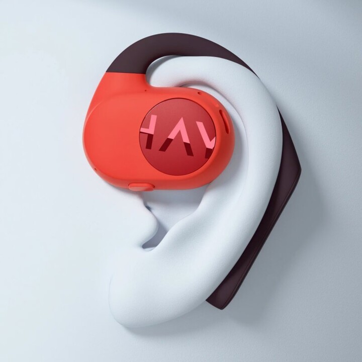 Haylou PurFree OW01 Negro/Rojo - Auriculares de Conducción Ósea y Bluetooth