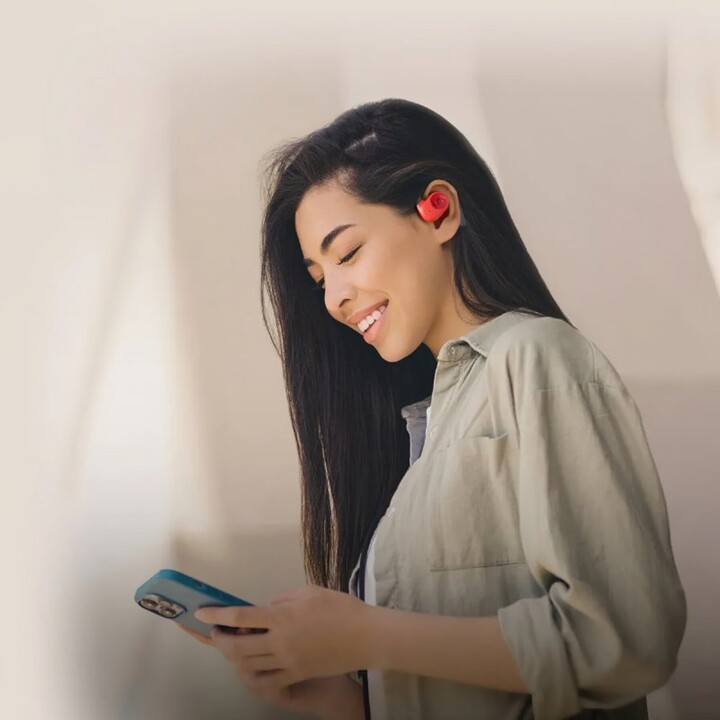 Haylou PurFree OW01 Negro/Rojo - Auriculares de Conducción Ósea y Bluetooth