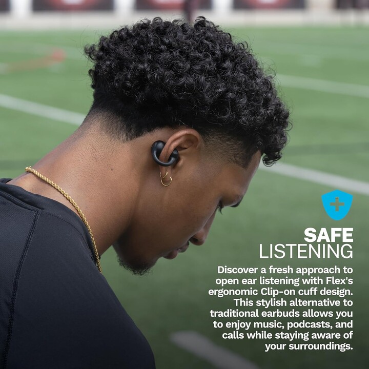 JLAB Flexible Open-Ear-Kopfhörer Black Clip-on Manschettendesign Open-Ear-Wireless Audio