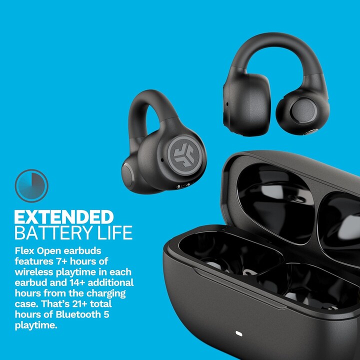 JLAB Auriculares abiertos flexibles Diseño de clip de clip-encerrado Audio inalámbrico de orejas abiertas