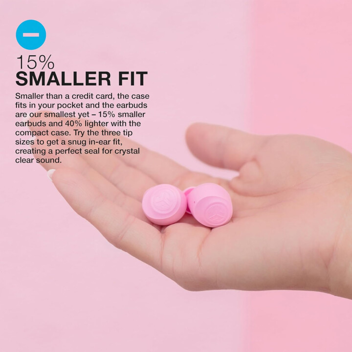 JLab Go Air Pop - Wireless Bluetooth Earbuds and Charging Case, Pink