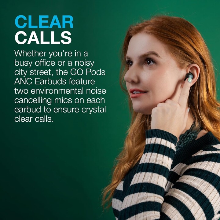 Jlab go pods, auricolari anc, nero