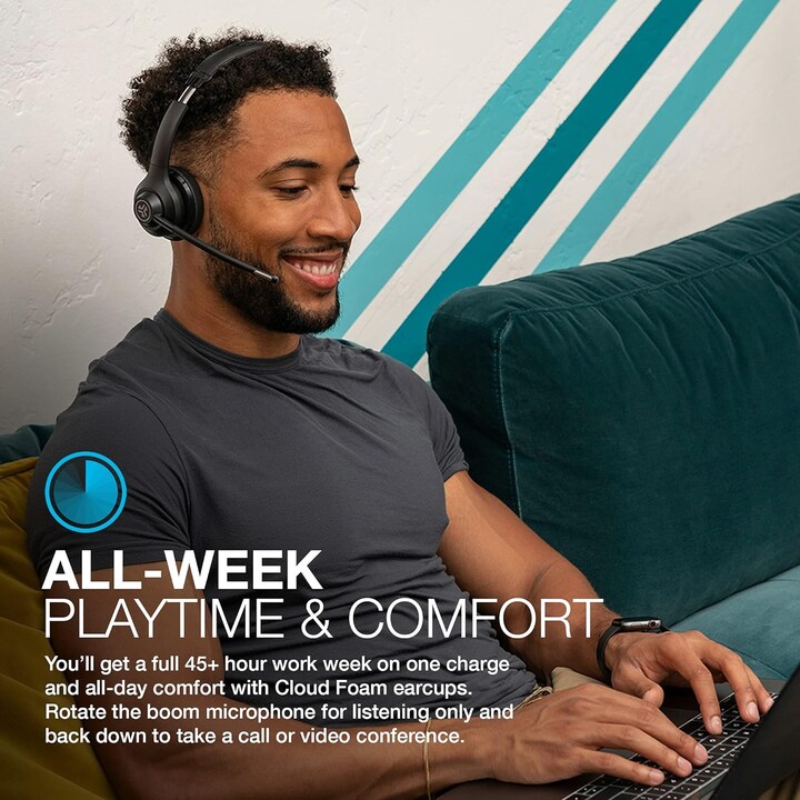 JLab Go Work Foldable Bluetooth Foldable Microphone Black, Blue - Casques avec et sans fil