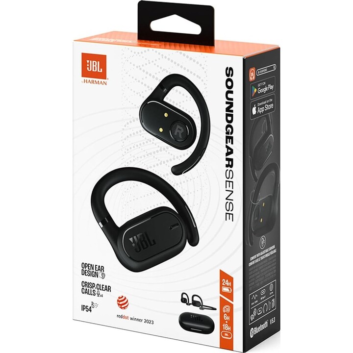 Auriculares Bluetooth JBL Soundgear Sense con estuche de carga/8 horas de duración de batería/Negro