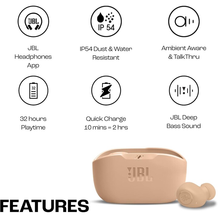 JBL Wave Buds Bege 