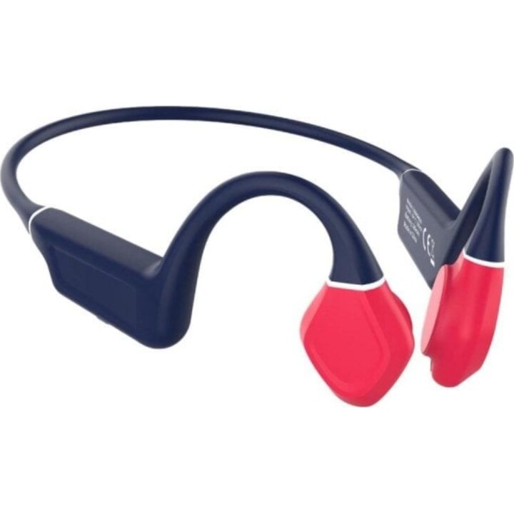 Leotec LEBONE03 KURI Cuffie a conduzione ossea Bluetooth 5.4 Multipunto IPX5 8-12h Blu/Rosso