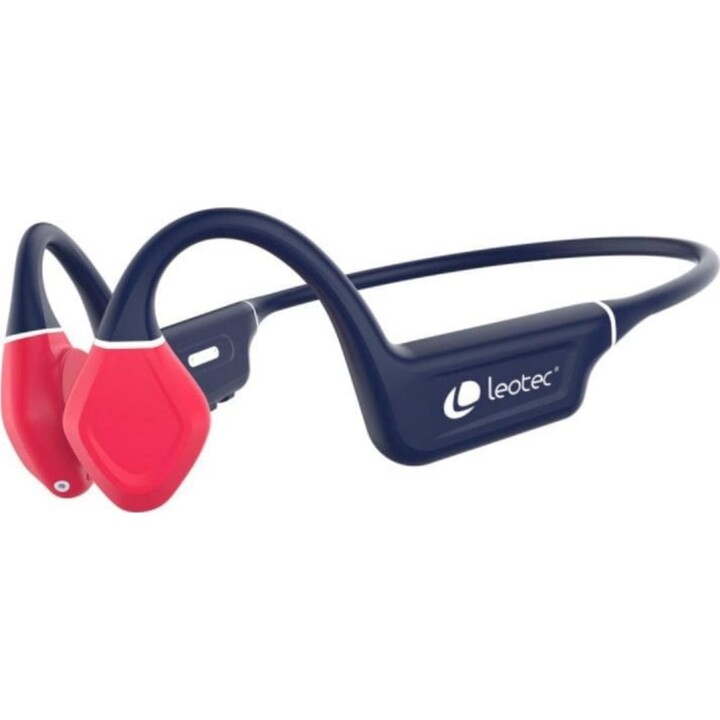 Leotec LEBONE03 KURI Cuffie a conduzione ossea Bluetooth 5.4 Multipunto IPX5 8-12h Blu/Rosso