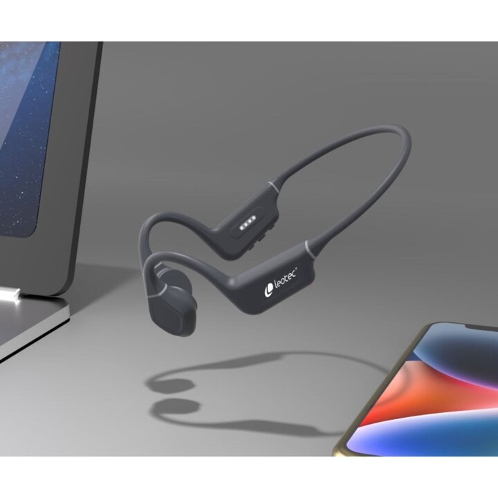 Cuffie a conduzione ossea wireless Leotec Kuri IPX5 grigie