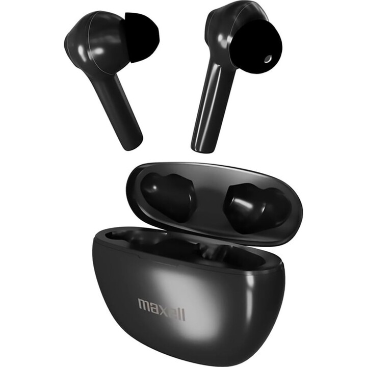Maxell Dynamic+ Wireless Headphones with Bluetooth Charging Case - Black