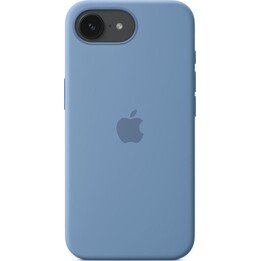 Custodia in silicone Apple iPhone 16e Winter Blue, microfibra e silicone riciclato, 6.1″