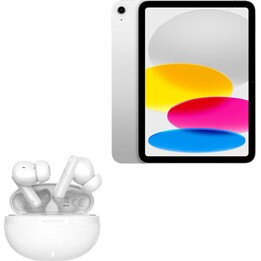 Apple iPad 11 2025 WiFi, 128 GB, 11a generazione, chip A16, fotocamera da 12 MP, argento + auricolare wireless 4smarts SkyBuds P