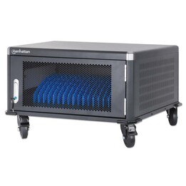Manhattan desktop laptop charging cabinet, AC adapter powered (EU), 20 bays. Install the AC adapter (
