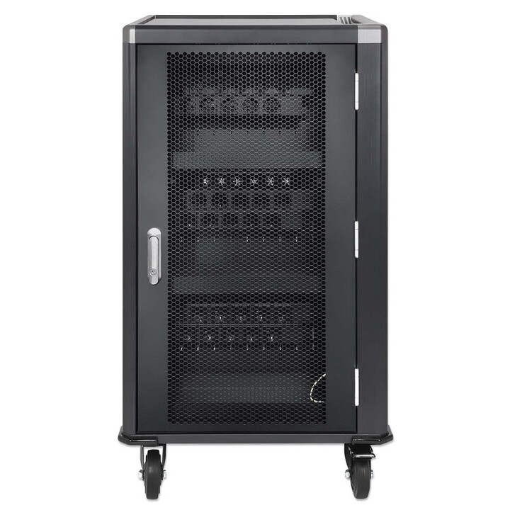 Manhattan Carro de carga para 30 portátiles (hasta 16"), carga mediante adaptadores AC (EU) (requiere instalación de cables