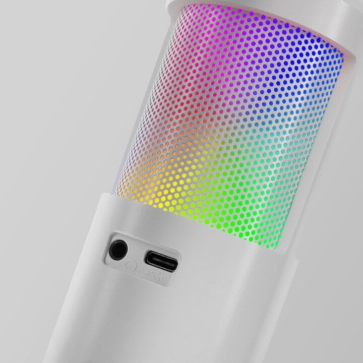Mars Gaming Mmic-sc, Microphone de Studio Professionnel Argb Haute Définition 192kHz 24-bit Blanc