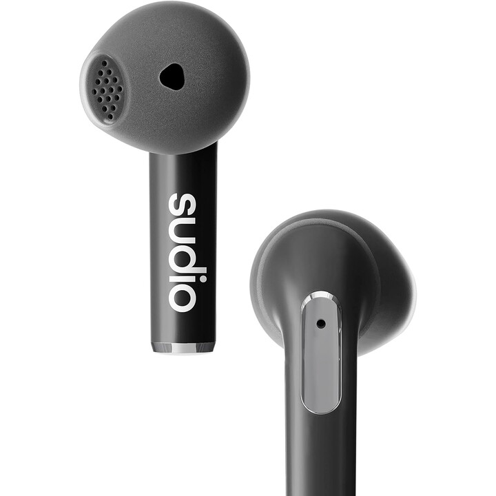 Sudio N2 Negro True Wireless Bluetooth Auriculares abiertos, Conexión multipunto, Micrófono, 30 horas, con estuche de carga