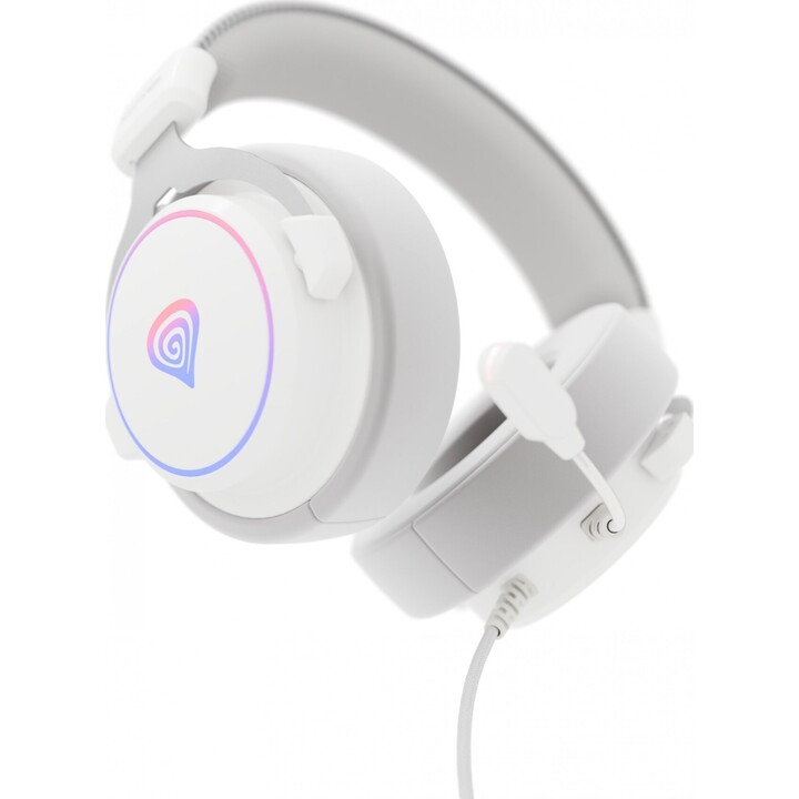 Genesis Neon 764 RGB Over-Ear Headphones with Microphone Backlight White USB