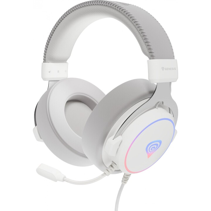 Genesis Neon 764 RGB Auriculares supraaurales con micrófono retroiluminado Blanco USB
