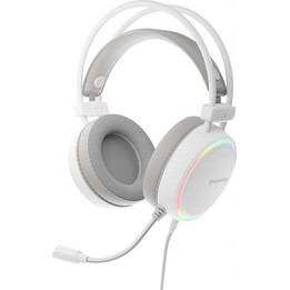 Genesis Neon 613 G2 RGB, écouteur sur-auriculaire avec rétro-éclairage en microphone blanc
